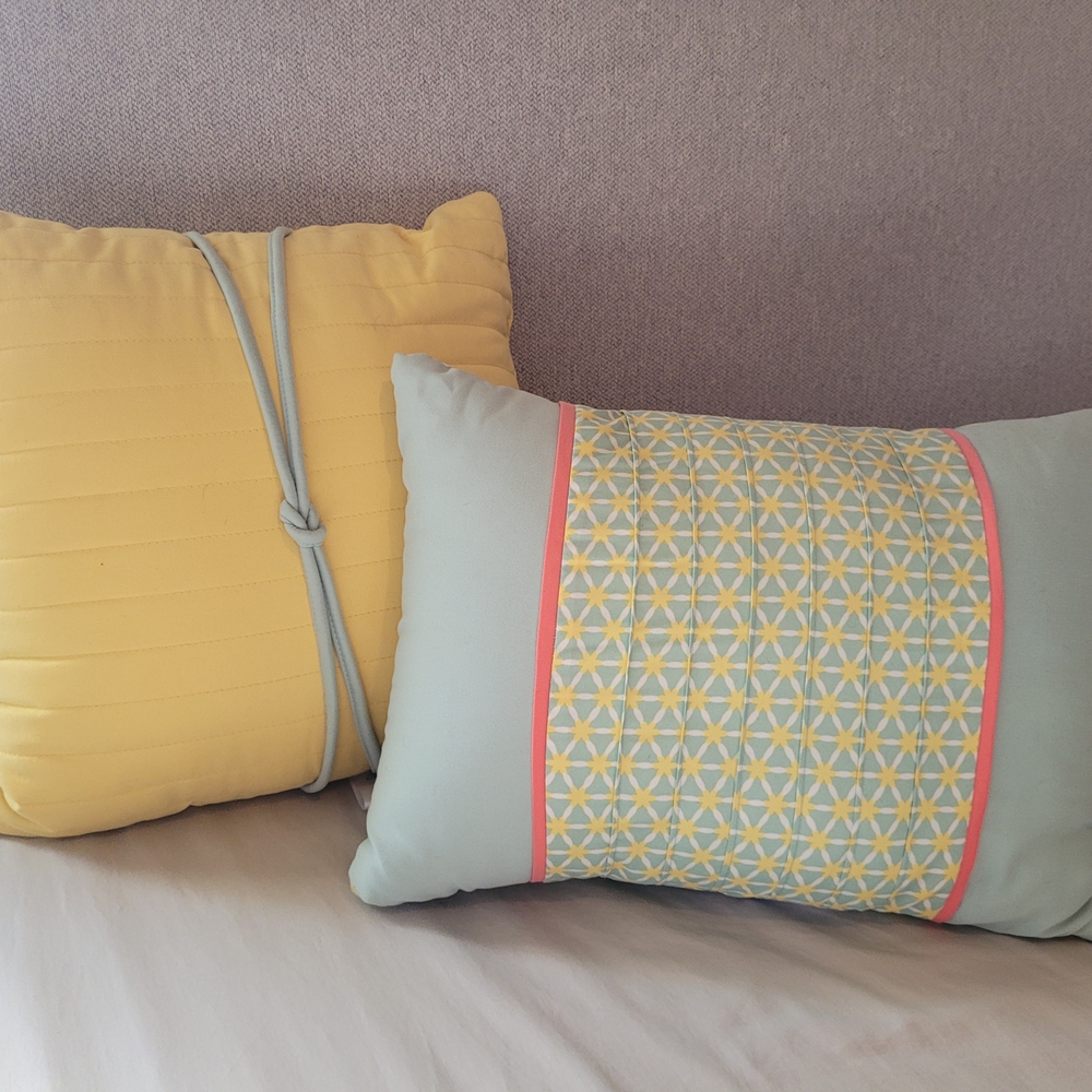 Yellow and Blue Decorative Pillows